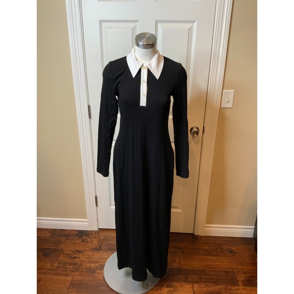 Rosetta Getty Black Long Polo T-Shirt Dress NWT $750, Size M